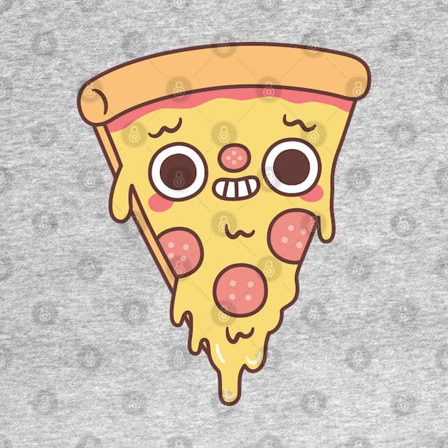 Funny Pizza With Smirk Smile by rustydoodle